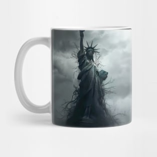 Statue of Liberty: America a Shambled Nation on a Dark Background Mug